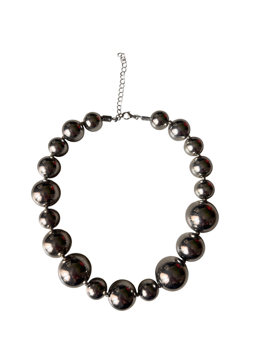 Collar Perlas Plateadas